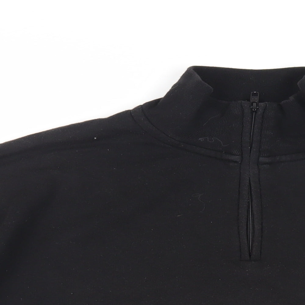 Victoria's Secret Pink Womens Black Cotton Pullover Sweatshirt Size S Zip - Logo