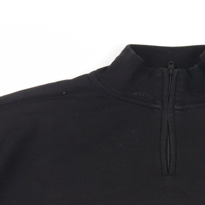 Victoria's Secret Pink Womens Black Cotton Pullover Sweatshirt Size S Zip - Logo
