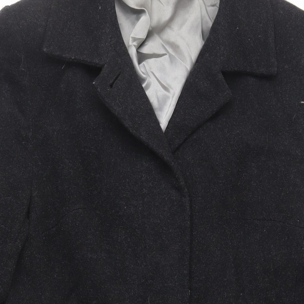 Autonomy Womens Grey Overcoat Coat Size 12 Button