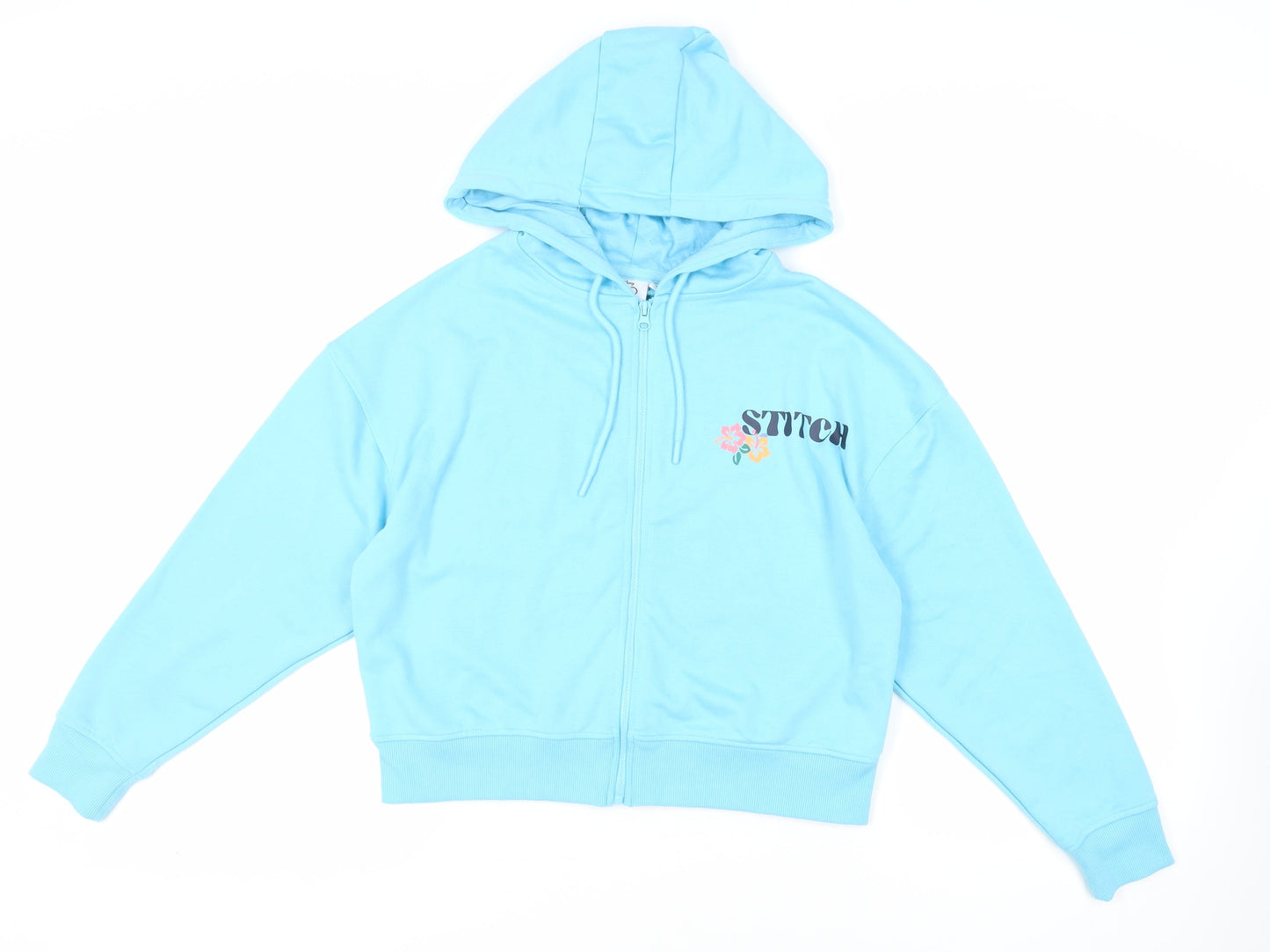 Womens UK Size M Disney Blue Full Zip Hoodie