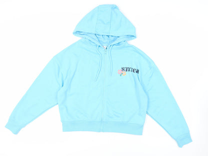 Womens UK Size M Disney Blue Full Zip Hoodie