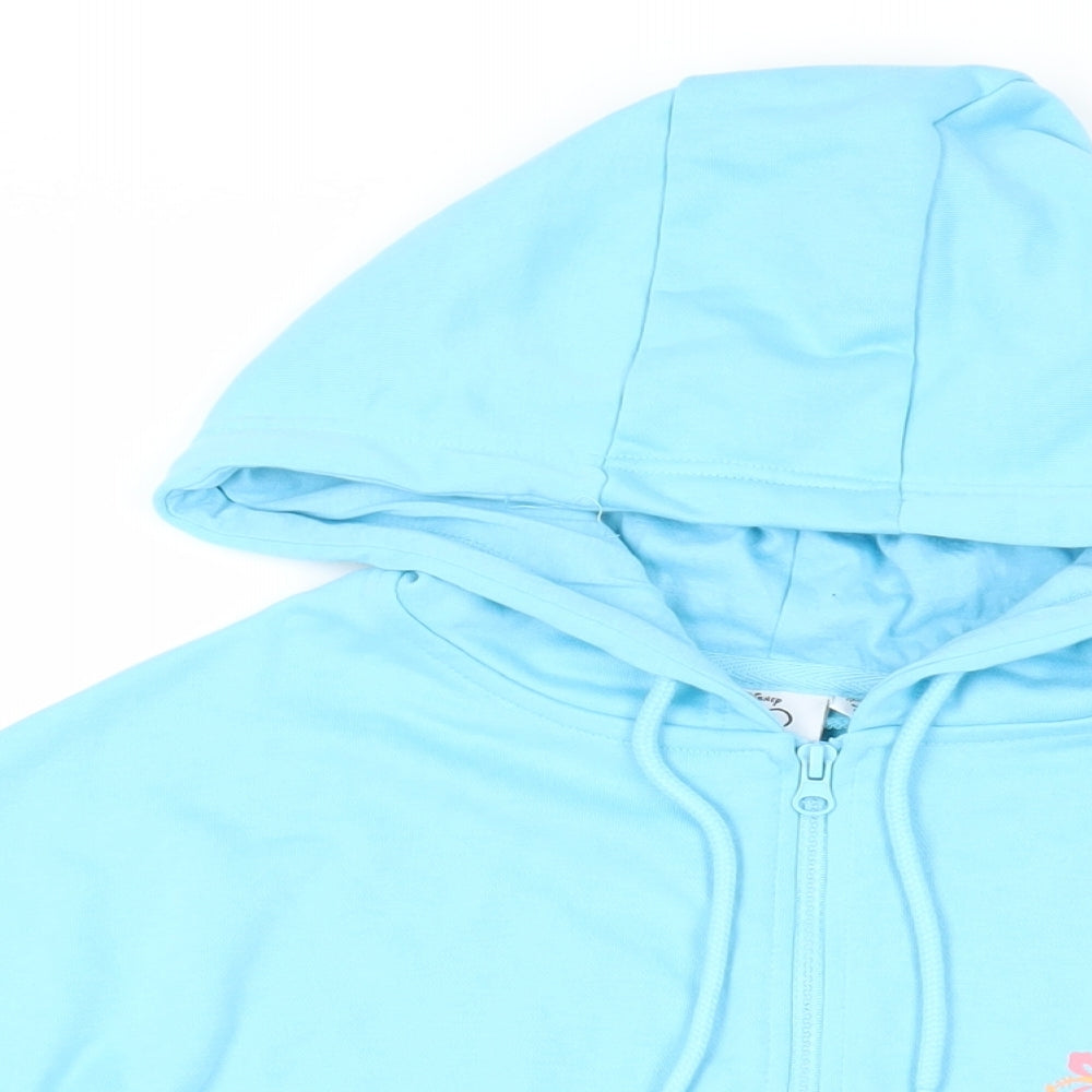 Womens UK Size M Disney Blue Full Zip Hoodie