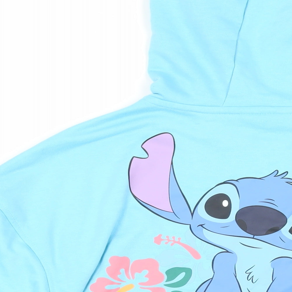 Womens UK Size M Disney Blue Full Zip Hoodie