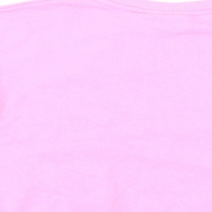 Zara Girls Pink Cotton Pullover Sweatshirt Size 11-12 Years Pullover - Barbie Sequin