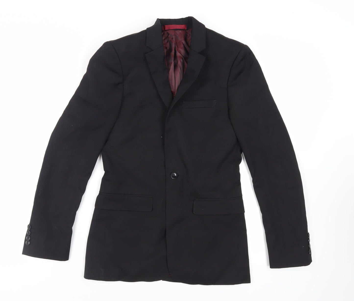 Mens UK Size 34 Topman Regular Black Suit Jacket
