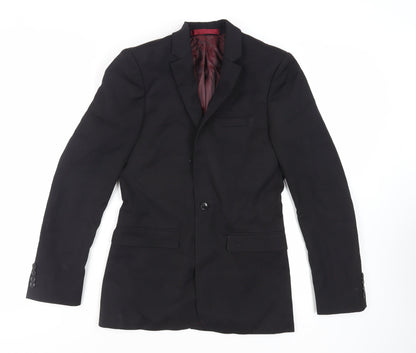 Mens UK Size 34 Topman Regular Black Suit Jacket