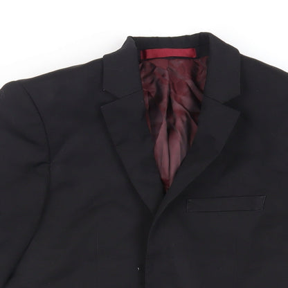 Mens UK Size 34 Topman Regular Black Suit Jacket