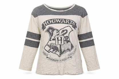 Unisex Adults UK Size L Harry Potter Grey Ringer T-Shirt