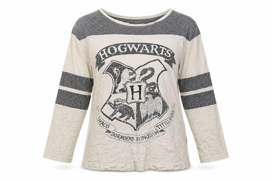 Front view of Harry Potter unisex hogwarts t-shirt grey l