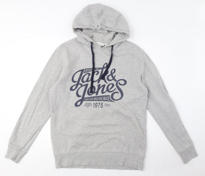Unisex Adults UK Size M JACK & JONES Grey Pullover Hoodie