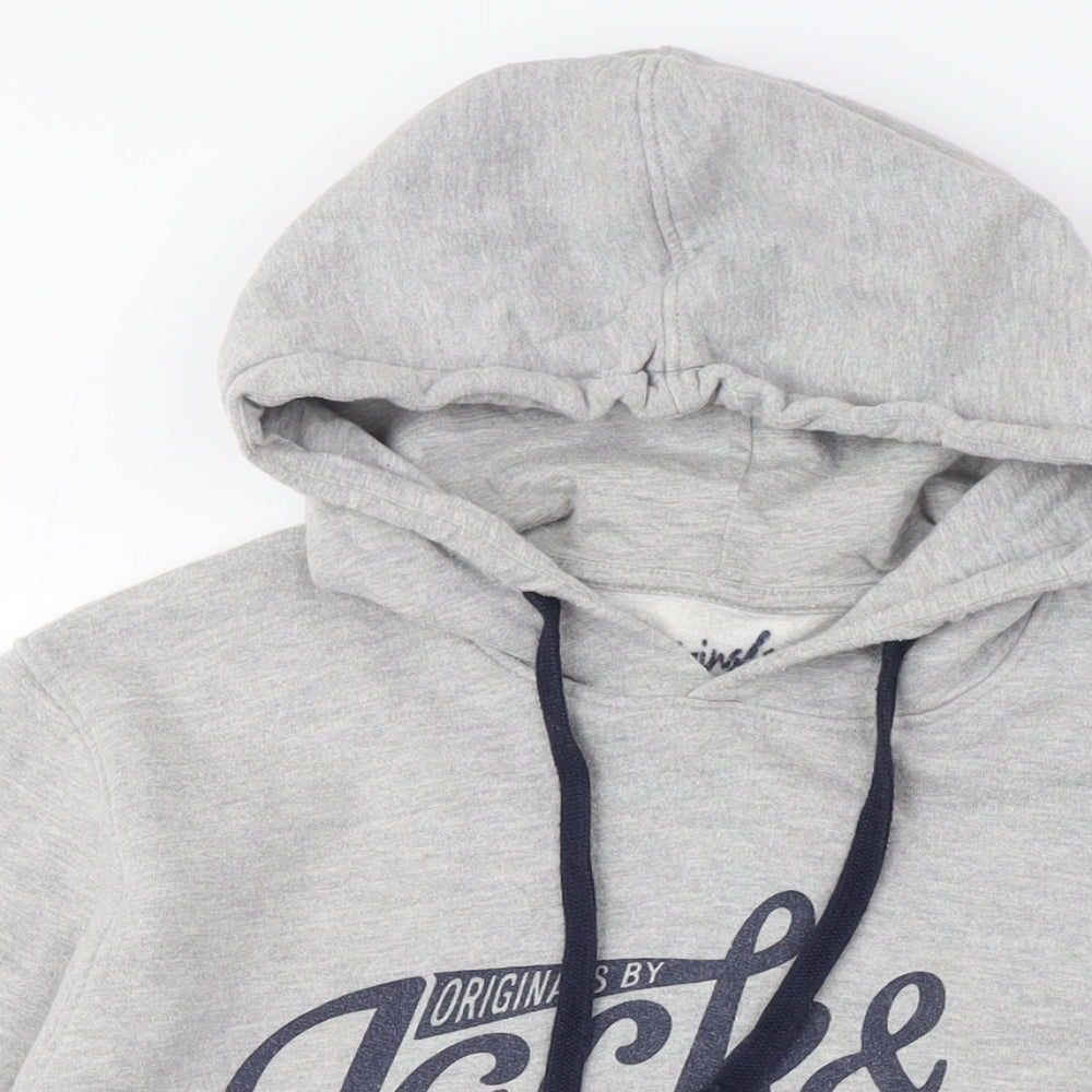 Unisex Adults UK Size M JACK & JONES Grey Pullover Hoodie