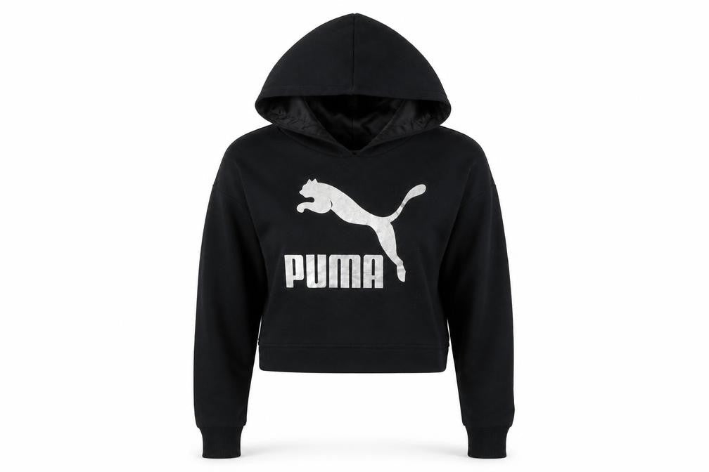 Womens UK Size S PUMA Black Pullover Hoodie