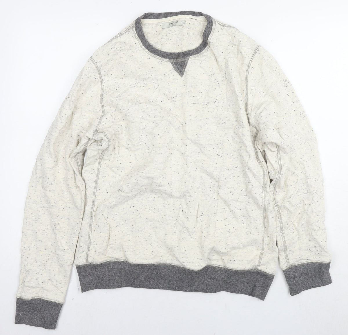 Mango Mens Beige Cotton Pullover Sweatshirt Size L