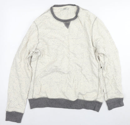 Mango Mens Beige Cotton Pullover Sweatshirt Size L