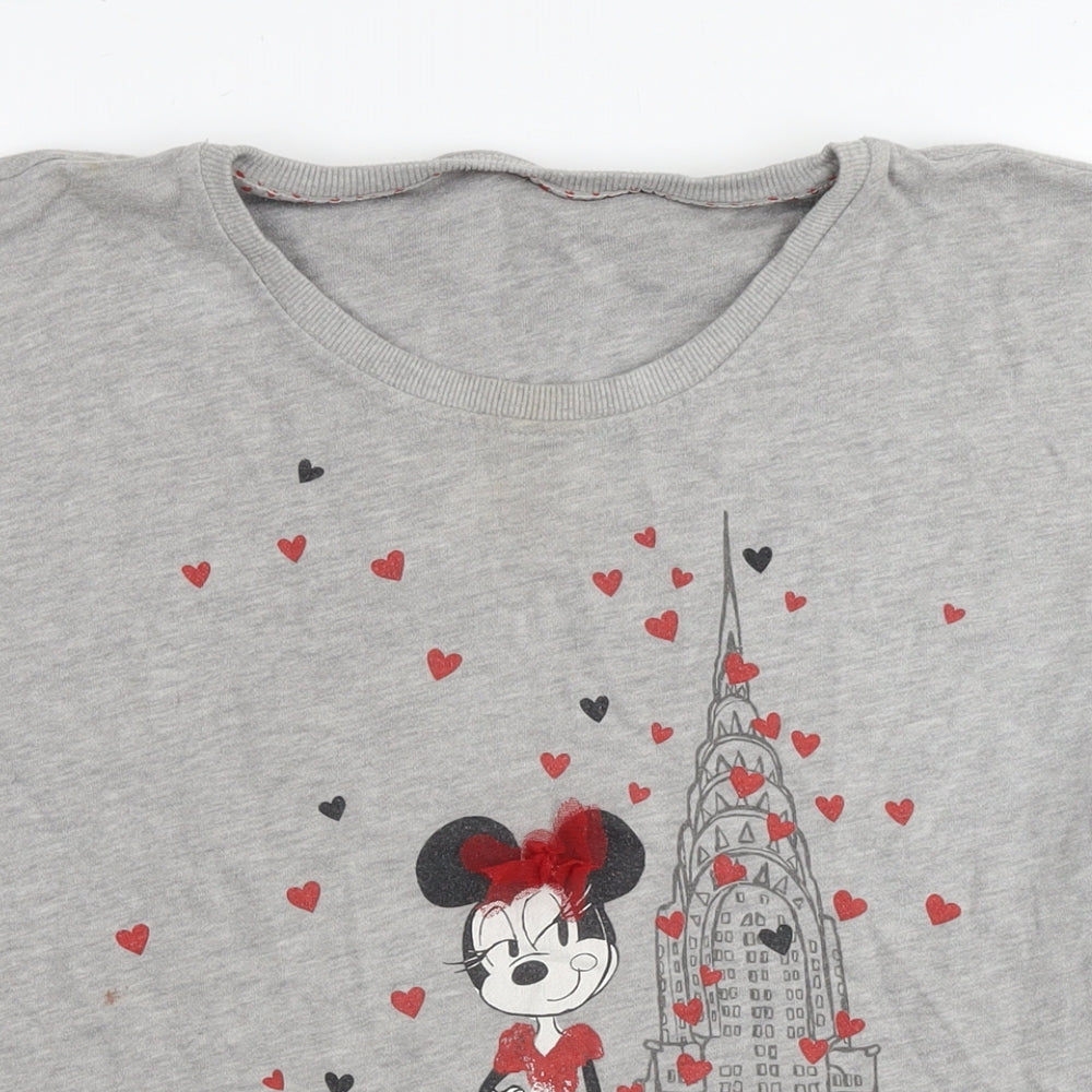Minnie Mouse Girls Grey Cotton Tunic Sweatshirt Size 13-14 Years Pullover - Minnie Loves Paris