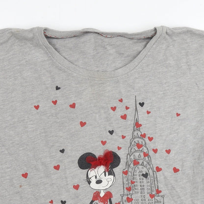 Minnie Mouse Girls Grey Cotton Tunic Sweatshirt Size 13-14 Years Pullover - Minnie Loves Paris