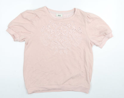 Womens UK Size L C&A Pink Basic T-Shirt