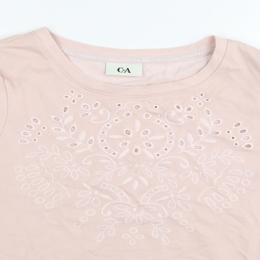 Womens UK Size L C&A Pink Basic T-Shirt