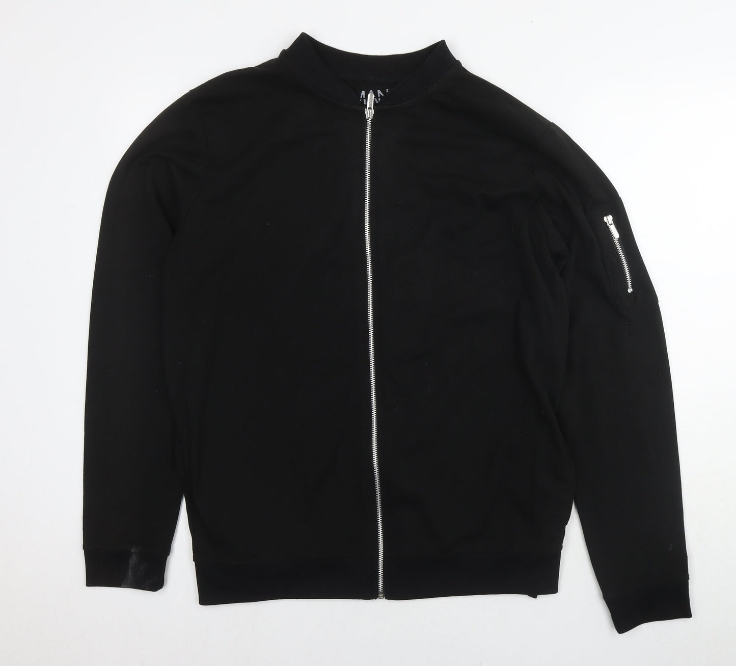 Mens UK Size M Boohoo Black Full Zip Sweatshirt