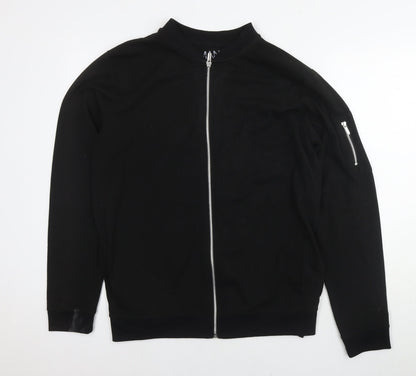 Mens UK Size M Boohoo Black Full Zip Sweatshirt