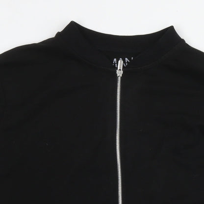 Mens UK Size M Boohoo Black Full Zip Sweatshirt