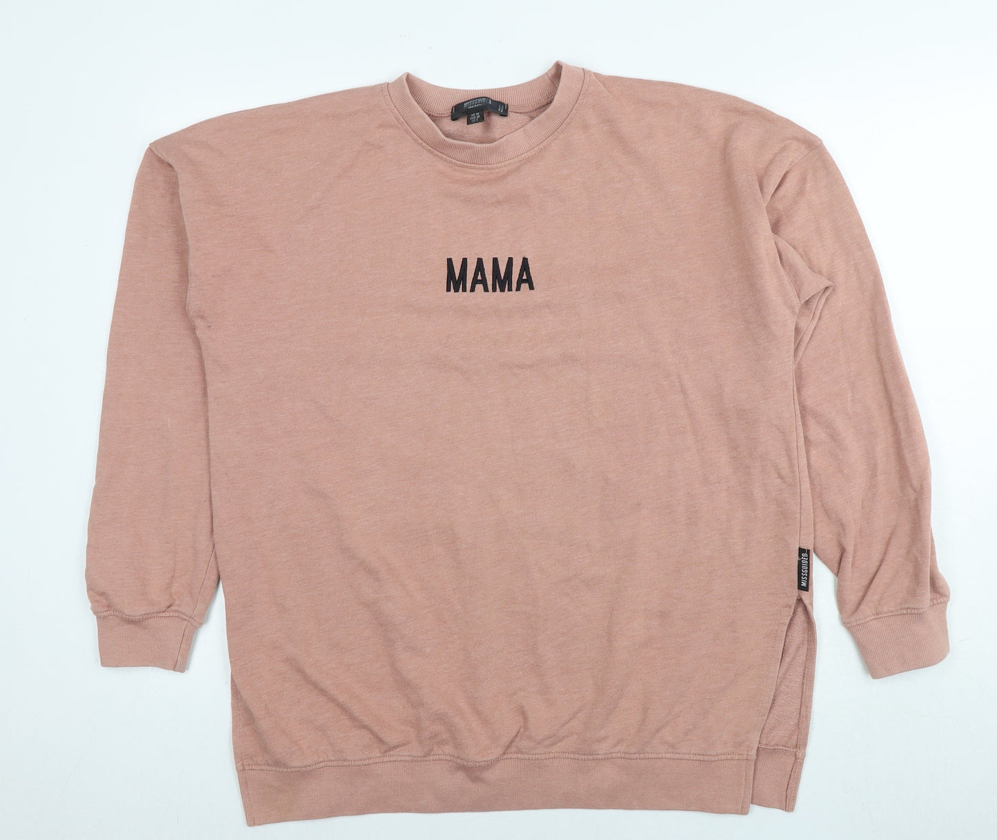 Missguided Womens Beige Cotton Pullover Sweatshirt Size 10 Pullover - Logo
