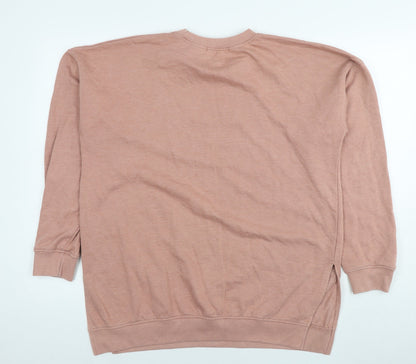 Missguided Womens Beige Cotton Pullover Sweatshirt Size 10 Pullover - Logo