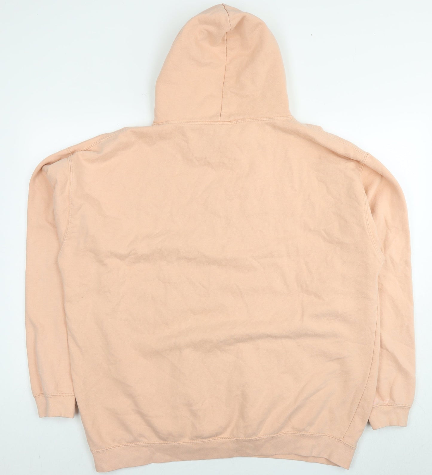 Choose Happy Womens Beige Cotton Pullover Hoodie Size 2XL Pullover - Logo
