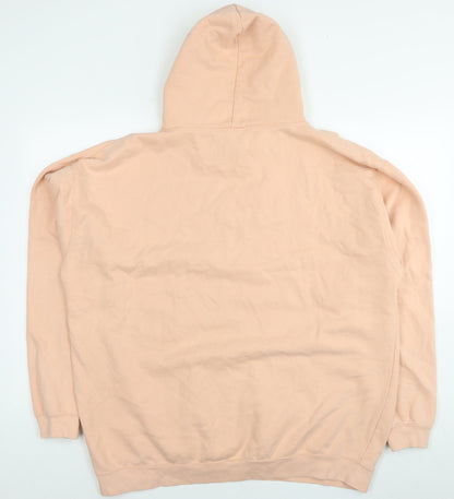 Choose Happy Womens Beige Cotton Pullover Hoodie Size 2XL Pullover - Logo