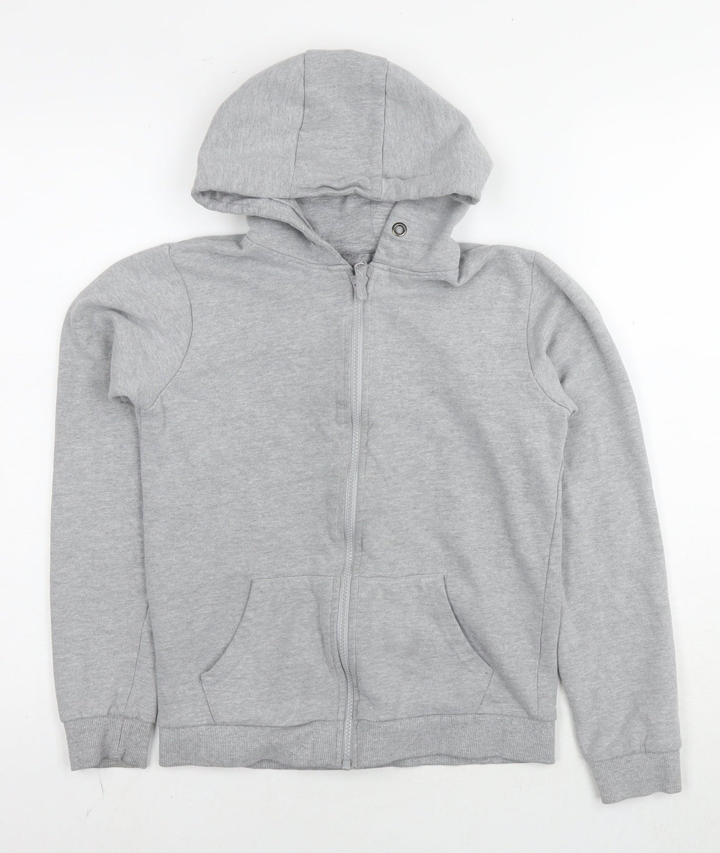 M&Co Girls Grey Cotton Full Zip Hoodie Size 11-12 Years Zip