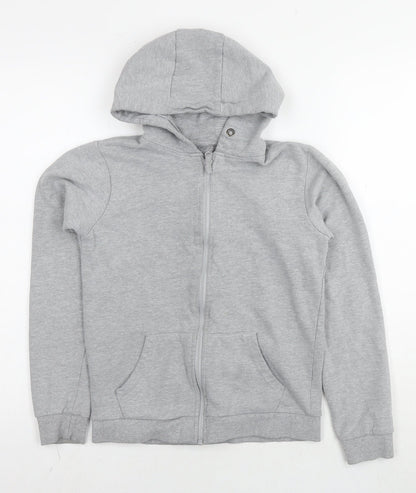 M&Co Girls Grey Cotton Full Zip Hoodie Size 11-12 Years Zip