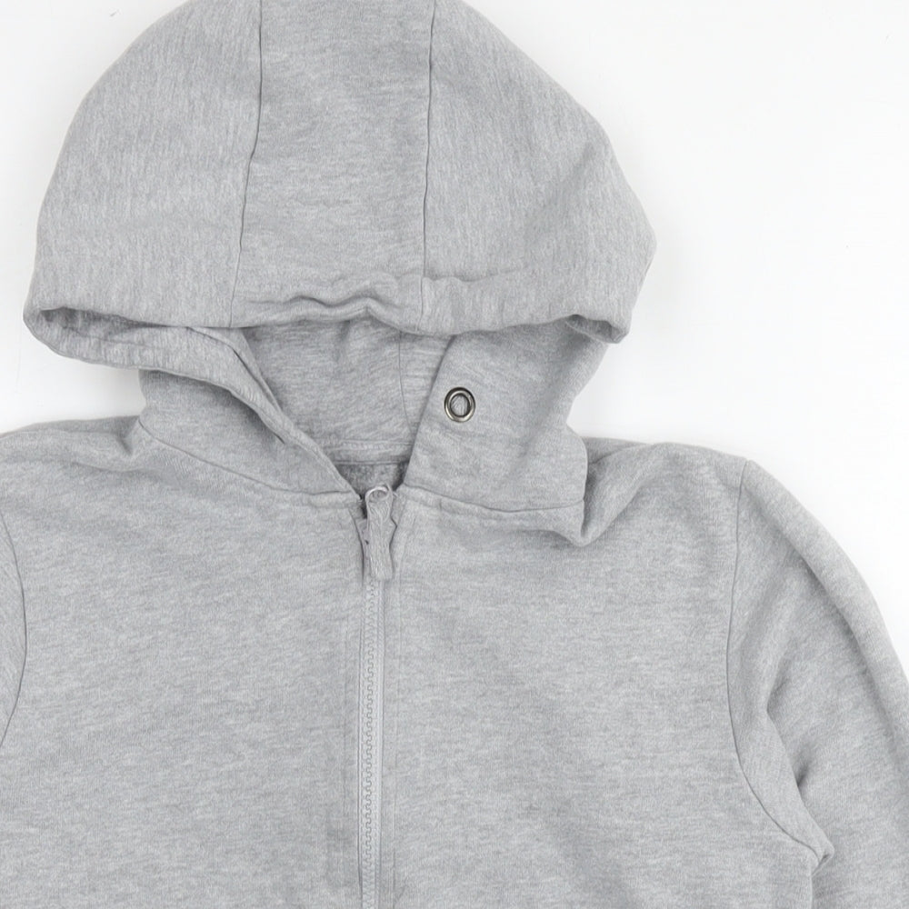 M&Co Girls Grey Cotton Full Zip Hoodie Size 11-12 Years Zip
