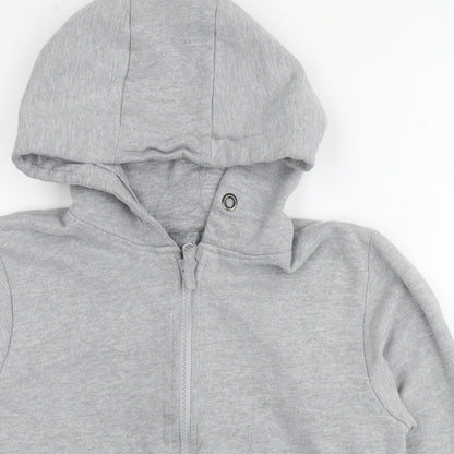 M&Co Girls Grey Cotton Full Zip Hoodie Size 11-12 Years Zip