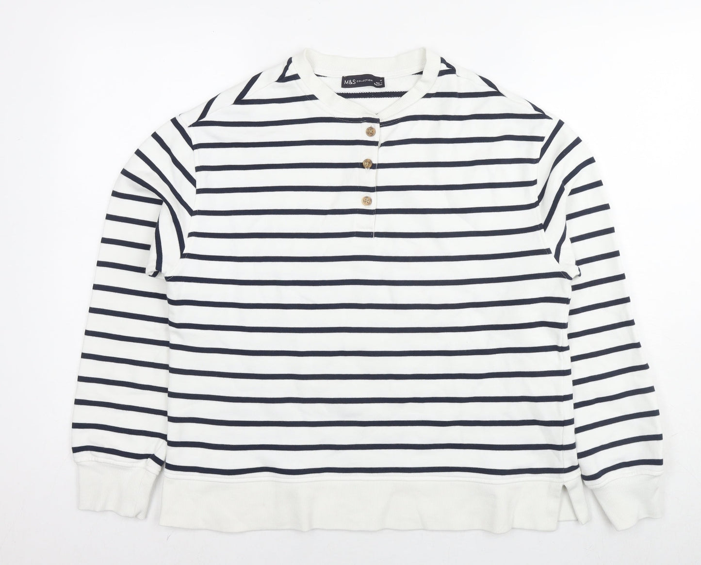 Womens UK Size M Marks and Spencer White Pullover Sweatshirt