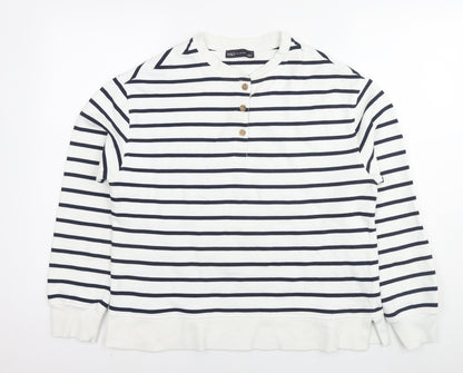 Womens UK Size M Marks and Spencer White Pullover Sweatshirt