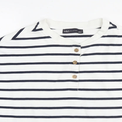 Womens UK Size M Marks and Spencer White Pullover Sweatshirt