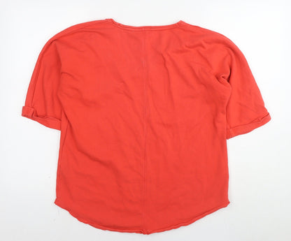 Womens UK Size 10 Marks and Spencer Red Basic T-Shirt