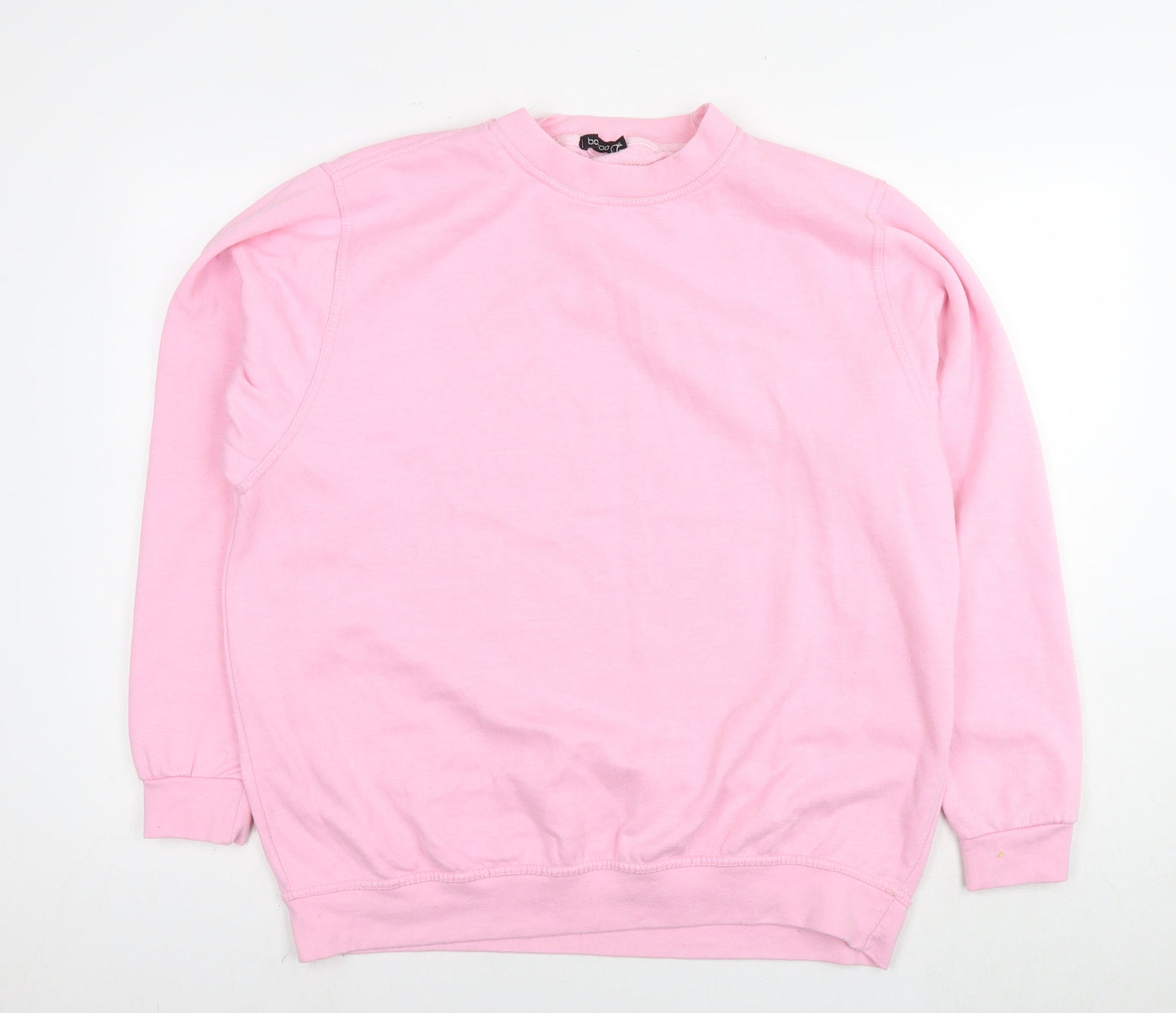 Boohoo Womens Pink Cotton Pullover Sweatshirt Size XL Pullover - LA