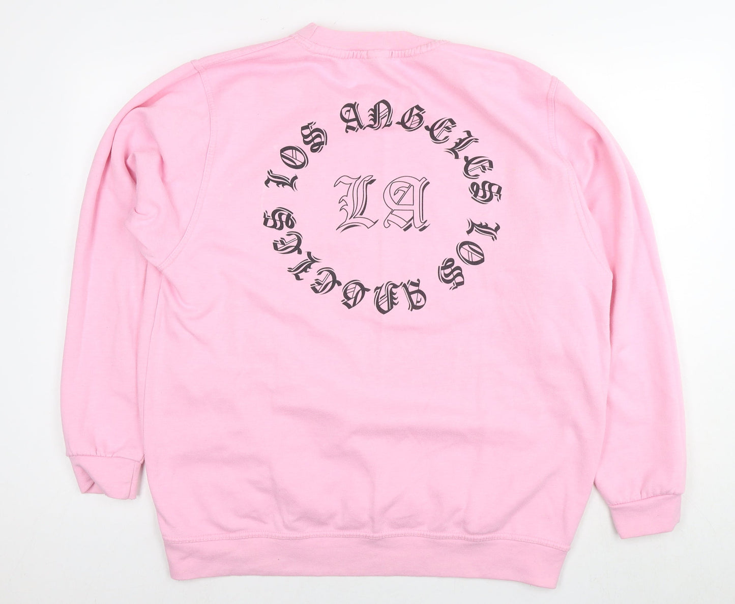 Boohoo Womens Pink Cotton Pullover Sweatshirt Size XL Pullover - LA