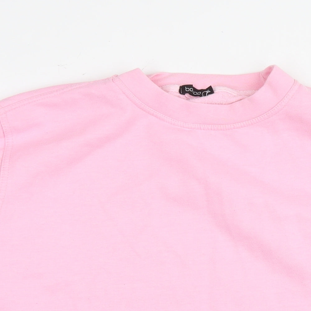 Boohoo Womens Pink Cotton Pullover Sweatshirt Size XL Pullover - LA