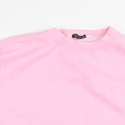 Boohoo Womens Pink Cotton Pullover Sweatshirt Size XL Pullover - LA
