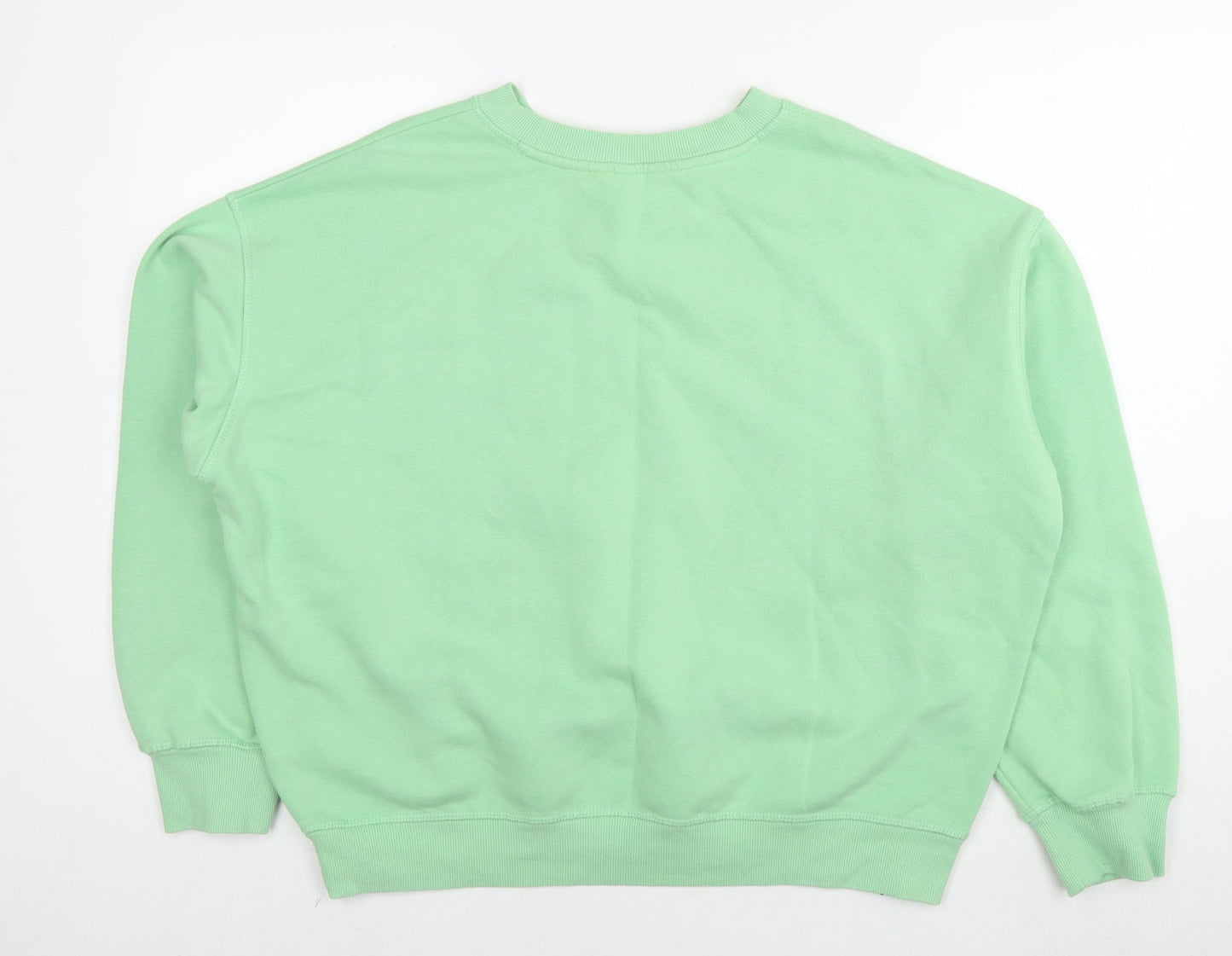 H&M Womens Green Cotton Pullover Sweatshirt Size M Pullover - Tennis Club