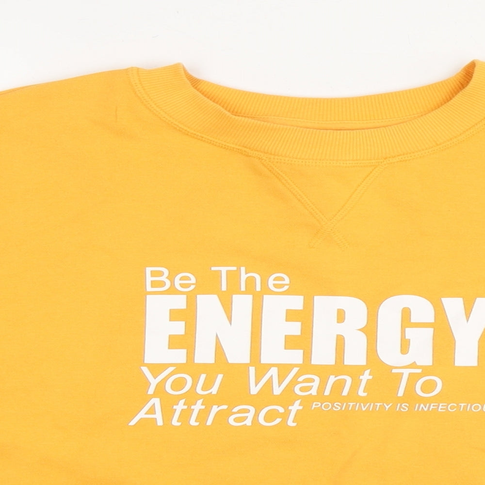 H&M Womens Yellow Cotton Pullover Sweatshirt Size M Pullover - The energy you want to attract