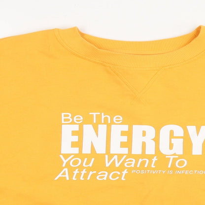 H&M Womens Yellow Cotton Pullover Sweatshirt Size M Pullover - The energy you want to attract