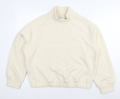 Marks & Spencer Womens Beige Cotton Pullover Sweatshirt Size M Pullover