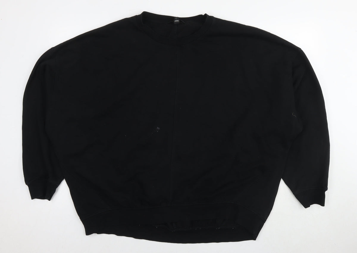 River Island Womens Black Cotton Pullover Sweatshirt Size L Pullover