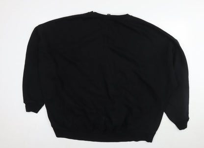 River Island Womens Black Cotton Pullover Sweatshirt Size L Pullover