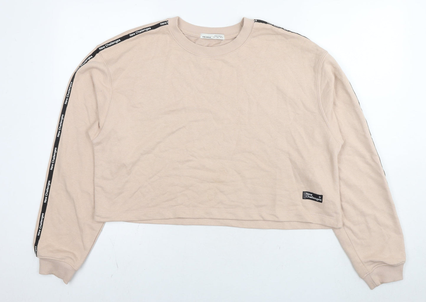 Womens UK Size XL Pull&Bear Beige Pullover Sweatshirt