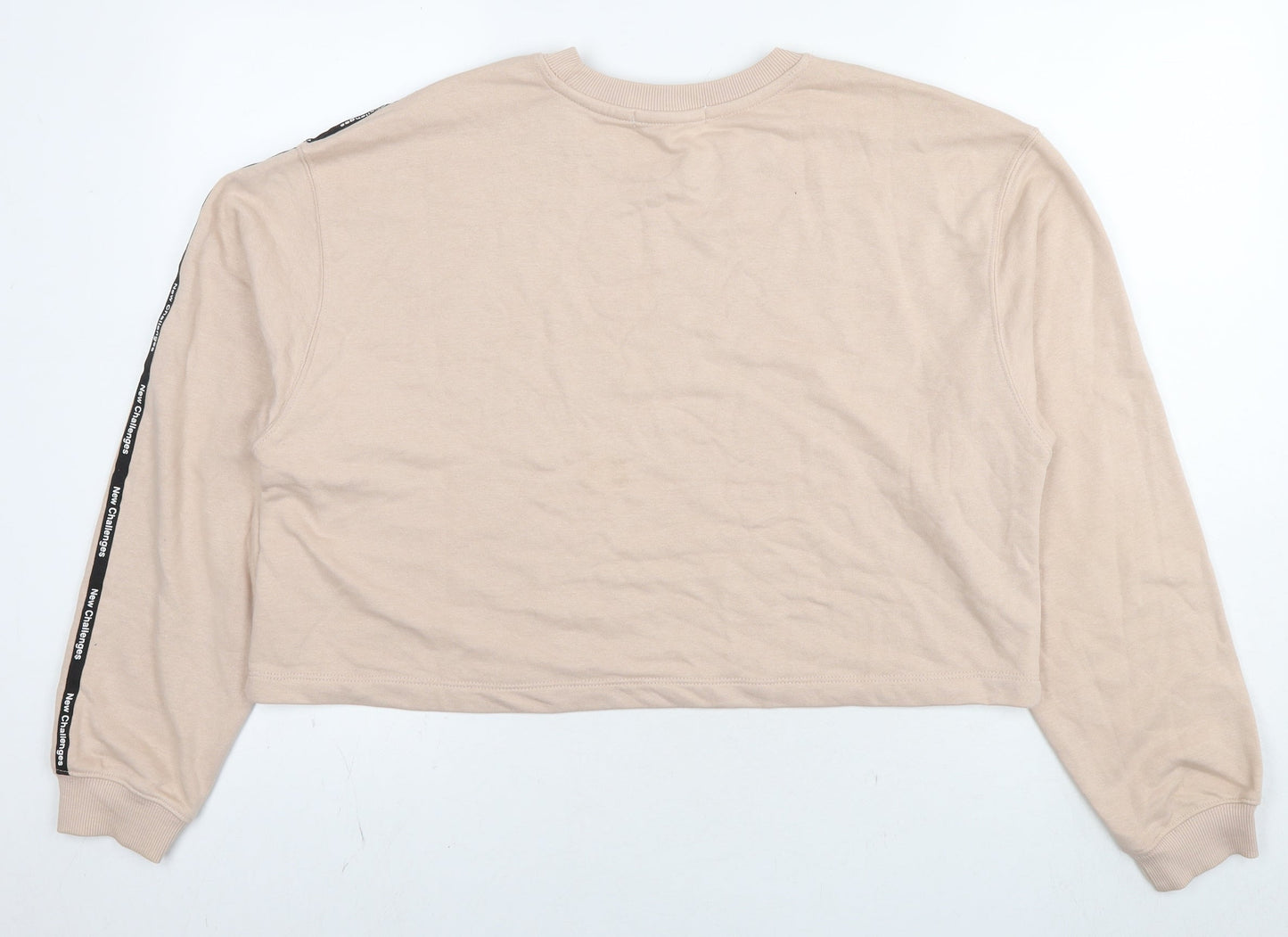 Womens UK Size XL Pull&Bear Beige Pullover Sweatshirt