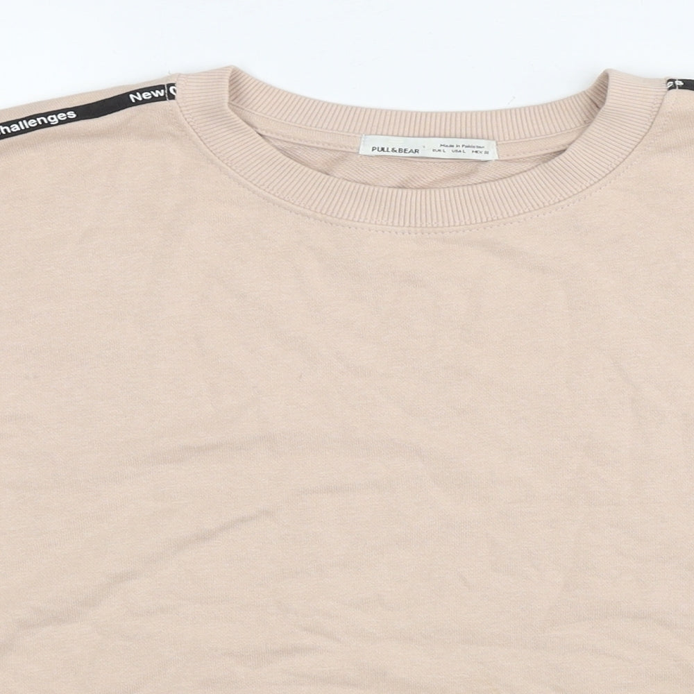 Womens UK Size XL Pull&Bear Beige Pullover Sweatshirt